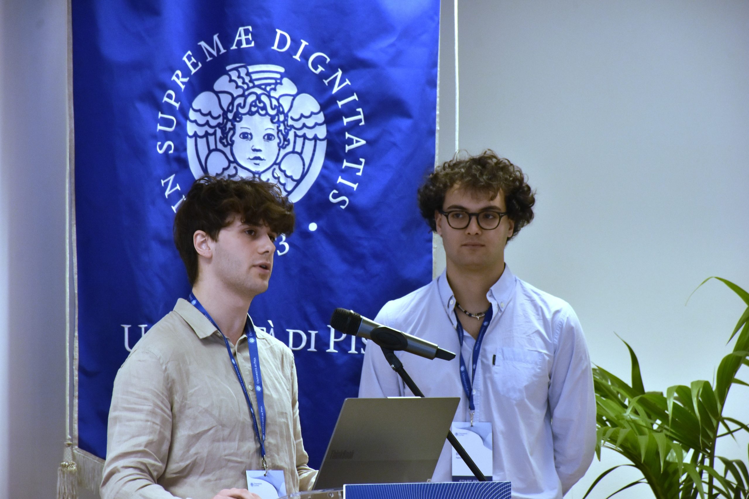Startup founders presenting and discussing